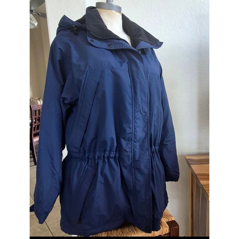 Eddie Bauer Fleece Lining Coat with Removable Hood Sz XL Petite